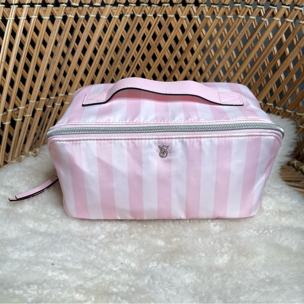 NWT Victoria's Secret Pink Striped Cosmetic Bag